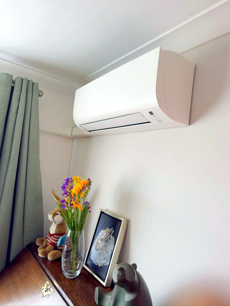 Daikin wall-mounted AC in a bedroom – Airhive UK